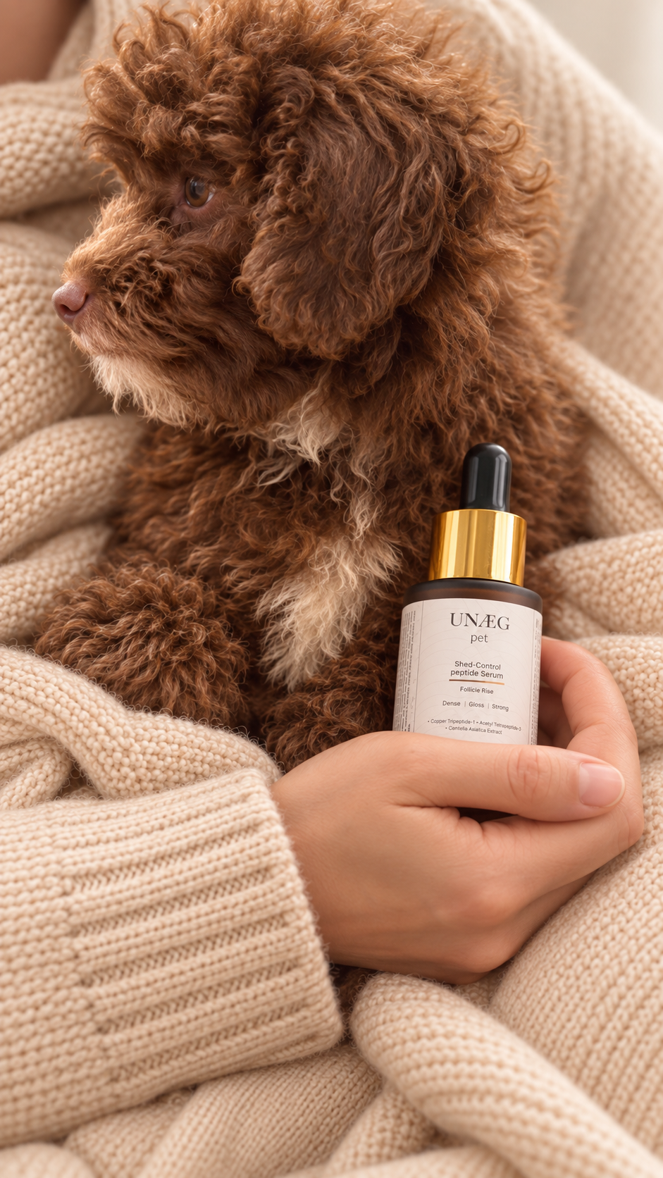 UNÆG layered care for pet skin and coat